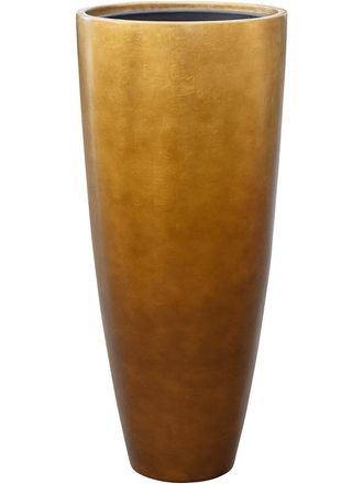 Baq Hoher Blumentopf Metallic Silver Leaf Partner ø 40/ H 90 cm - Honey Matt