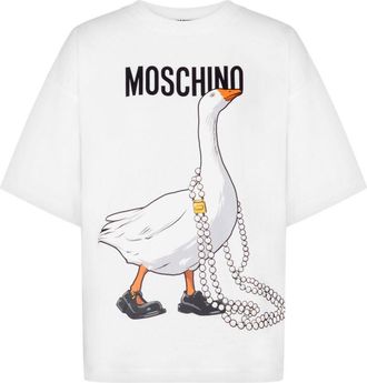 Moschino Short-Sleeved Graphic Top With Goose Motif