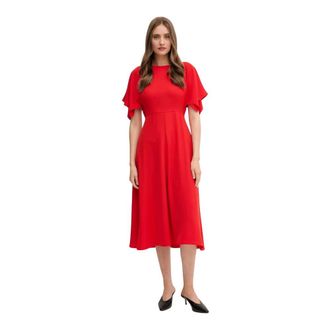 Sandro Ferrone Flared Midi Dress - Dames - Jurken - Rood - Maat: XS Poliester