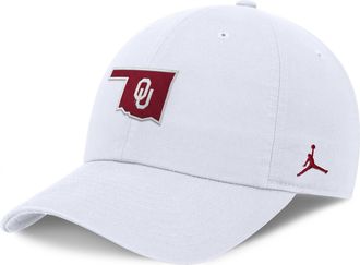 Nike Mens Oklahoma Club Jordan Brand College Adjustable Hat in White | JC0110AOKN-KKE