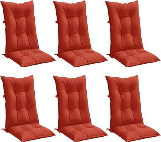 vidaXL Cojines Silla Respaldo Alto 6 Uds Tela Rojo Melange 120x50x7 Cm Vidaxl