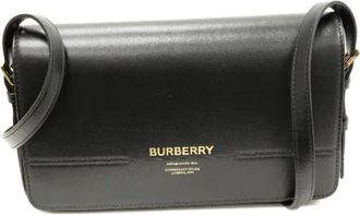 Burberry Pre-owned Shoulder Bags, female, Black, Size: ONE SIZE Pre-owned Leather shoulder-bags