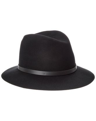 Rag & Bone Rag & Bone Floppy Brim Leather-Trim Wool Fedora