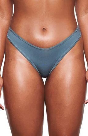 SKIMS Cotton Stretch Jersey Dipped Thong in Kyanite at Nordstrom, Size X-Large