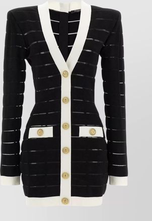Balmain two tone knit mini dress