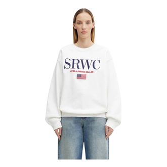 Sporty & Rich Nautische Geborduurde Sweater - Dames - Sweatshirts - Wit - M - Katoen - Hoodies & sweatvesten