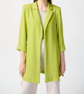 Joseph Ribkoff Classic Long Blazer In 4204 - Lime Green