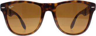Ray-Ban Rectangle Unisex Tortoise Brown Sunglasses - One Size