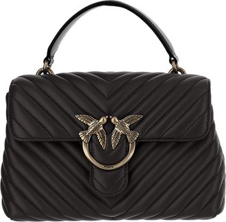Pinko Dark Brown Love Lady Puff Big Quilted Leather Shoulder Bag
