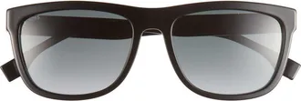 BOSS 58mm Polarized Rectangular Sunglasses in Black/Grey Gradient Lens at Nordstrom