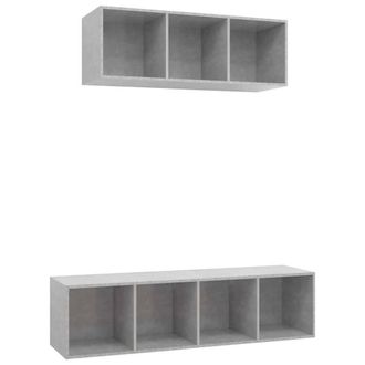 Berkfield Home 2 Piece TV Cabinet Set Concrete Grey Engineered Wood