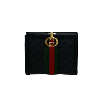 Gucci Black Green Red Color Leather Pvc Wallet (Bi-Fold) (Pre-Owned)