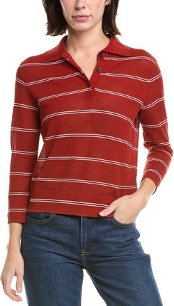 Vince Striped Pique Polo Shirt