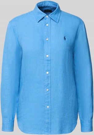 Polo Ralph Lauren Hemdbluse aus reinem Leinen in Blau, Größe XL