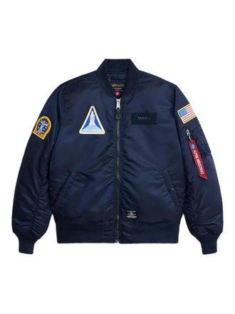 Alpha Industries MA-1 space-shuttle patched jacket - men - Nylon - L - Blue