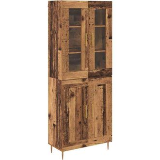 vidaXL Highboard 2 pcs Old Wood Engineered Wood vidaXL
