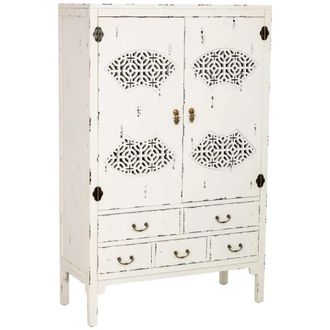 Wanderlust Deco Armario de madera envejecido 96 x 40 x 150h cm