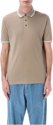 Emporio Armani Tops, Heren, Beige, L, Katoen, Piqu&eacute; Polo Shirt