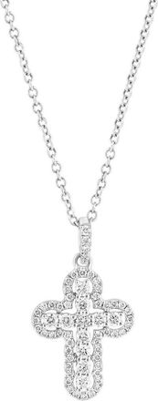Effy 14K White Gold Diamond Cross Pendant Necklace - 0.35ct. at Nordstrom Rack, Size 18