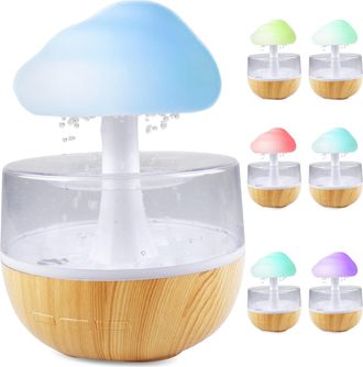 OEM Humidificador Con Efecto De Nubes De Lluvia Y Luz Nocturna: Fuente De Agua Con Efecto De Nubes 3 En 1, Difusor De Aceites Esenciales, Luz Nocturna De 