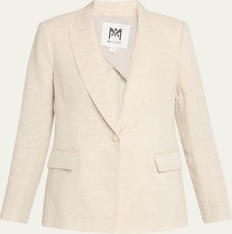 Milly Alexa Single-Button Linen Blend Blazer