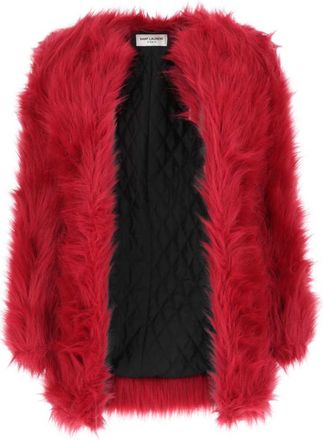 Saint Laurent Red eco fur coat