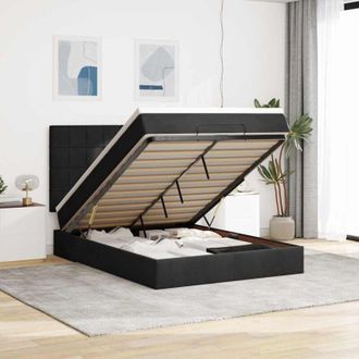 vidaXL Vidaxl - Estructura De Cama Otomana Con Colchones Terciopelo Negro