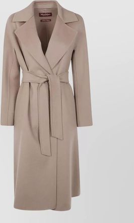 Max Mara wool cashmere silk belted long coat