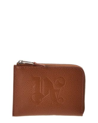 Palm Angels Pa Monogram Zip Leather Card Holder