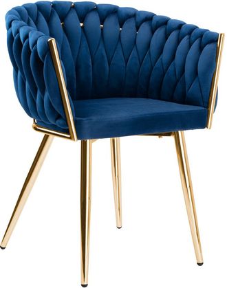 OEM Silla De Terciopelo Tejido Azul Marino Cofton Gold Velvet