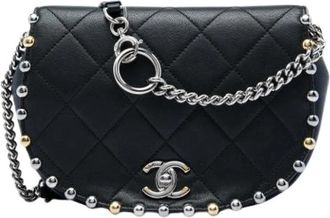 Chanel Pre-owned Vintage Crossbody Bag - Dames - Vintage Schoudertas - Zwart - ONE Size - Leer - Vintage