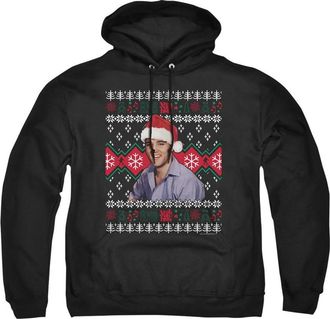 Gildan Elvis Ugly Christmashort Sleeveweater Adult Pull Over Hoodie