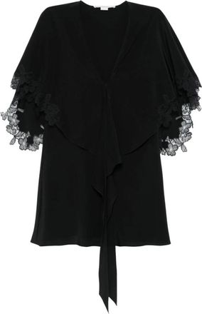 Stella McCartney Blouse met kanten details - Dames - Blouses - Zwart - XS - Overhemden