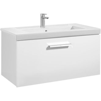 Roca Roca - Unik Mueble Con Un Caj&oacute;n + Lavabo Prisma Color: Blanco Brillo - Medidas: 800x460x450 Mm - Posici&oacute;n Del Lavabo: Central