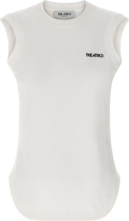 The Attico White Crew Neck Logo Top