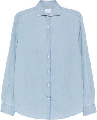 Brunello Cucinelli Denim Shirts - Heren - Spijkeroverhemden - Blauw - L - Denim - Overhemden