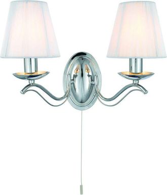 Searchlight Searchlight - Andretti - 2 Light Indoor Candle Wall Light Chrome with Shades, E14