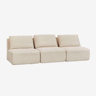 Sklum Sof&aacute; Modular De 3 Piezas En Pana Envasado Al Vac&iacute;o Temple Sklum