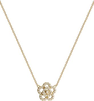 Gabi Rielle 14K Over Silver Cz Rose Necklace
