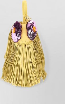 Fendi floral fringe sequin bucket bag charm