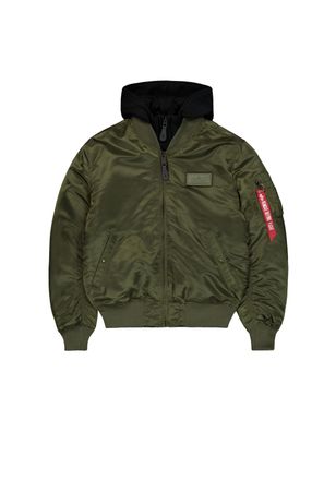 Alpha Industries Bomberjacke ALPHA INDUSTRIES MA-1 D-Tec, Herren, Gr. XL, gr&uuml;n (schwarzgr&uuml;n, schwarz), Obermaterial: 100% Nylon, Futter: 100% Nylon, Kapuze: 75% Baumwo