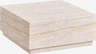 Sklum Mesa De Centro Para Jard&iacute;n Cuadrada 80x80 Cm En Cemento Look Travertino Imala Sklum