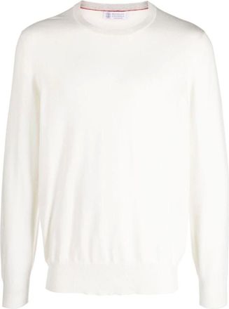 Brunello Cucinelli Brunello Cucinelli, Cashmere Knitwear, male, White, Size: 2XL Panama Necklace