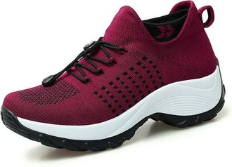 Generic ZBDP Sneakers Women Orthopedic Sneakers for Women Platform White Black Red Walking Shoes Women Women Casual Shoes 35-45