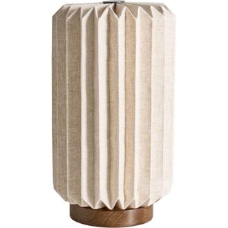 Beliani Table Lamp Beige Paper Cotton Mango Wood Living Room Bedroom Modern Contemporary VALLASAN