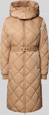 s.Oliver Black Label Regular Fit Steppmantel mit Zweiwege-Reißverschluss in Cognac, Größe 34