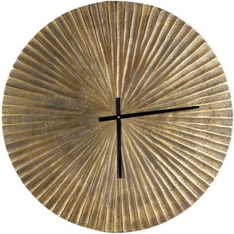 Beliani Wall Clock Aluminium Brass Finish &oslash; 59 cm Living Room Dining Room Decoration Vaigai
