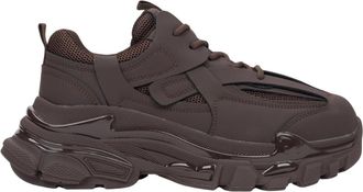 Estro & Luminara Low-Top Chunky Platform Sneakers ES8 - Dames - Sneakers - Bruin - 36 EU - Leer - Schoenen