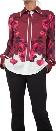 Blugirl Rode Shirt voor Vrouwen - Dames - Overhemden - Rood - XL - Polyester - Overhemden