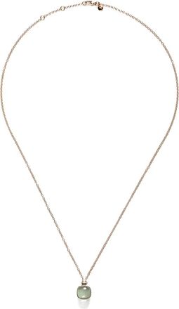 POMELLATO 18K rose gold Nudo necklace - women - 18kt Rose Gold/White Diamond - One Size - Green